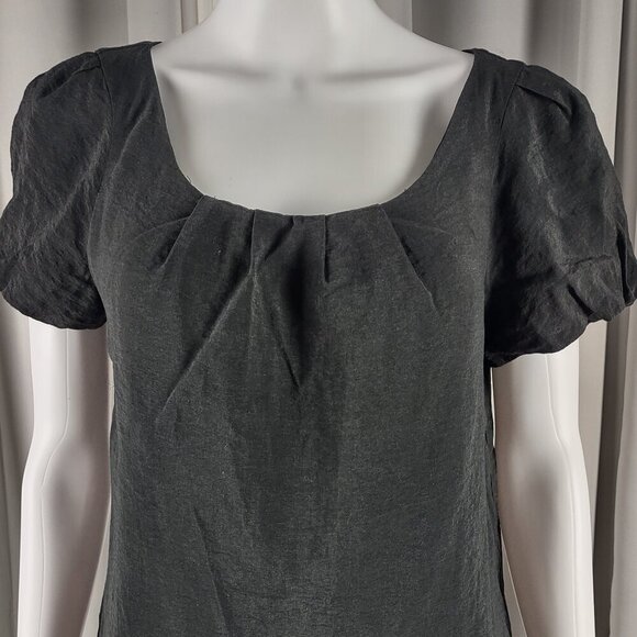 Old Navy Women's Black Puff Sleeve Scoop Neck, Casual Midi Dress Size Medium - Picture 3 of 12